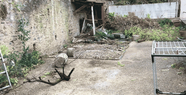 Extérieur et intérieur d'une maison vidée et débarrassée à Lyon Fourvière