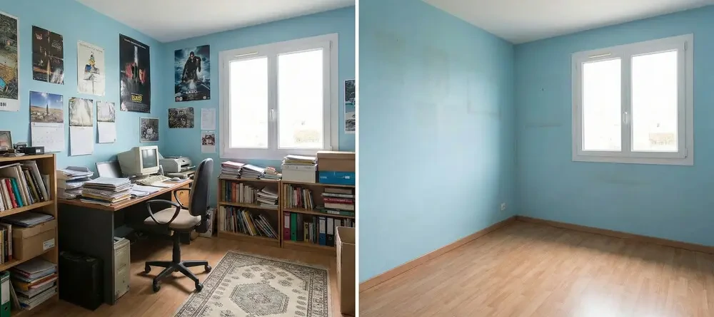 Débarras chambre - Avant et après - Jet Débarras