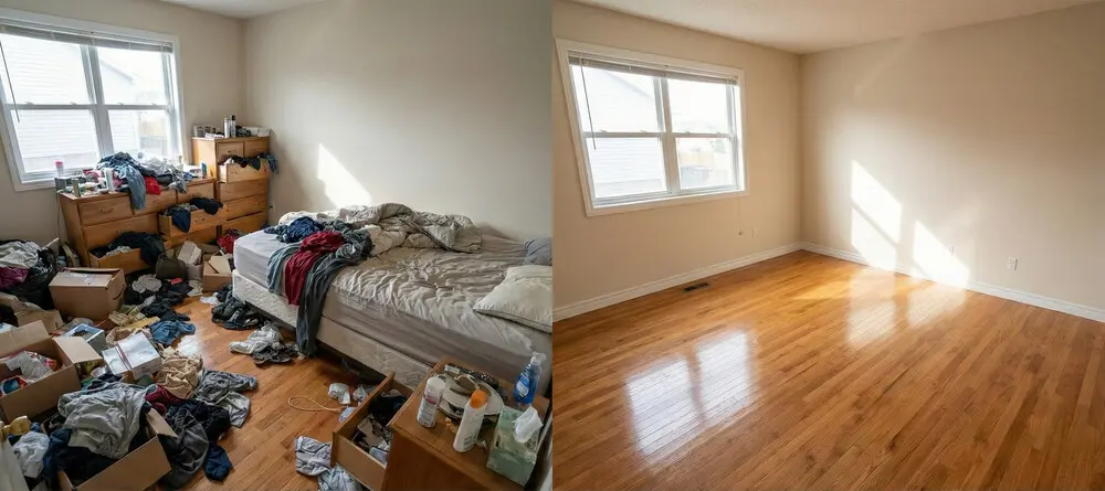 Débarras chambre - Avant et après - Jet Débarras